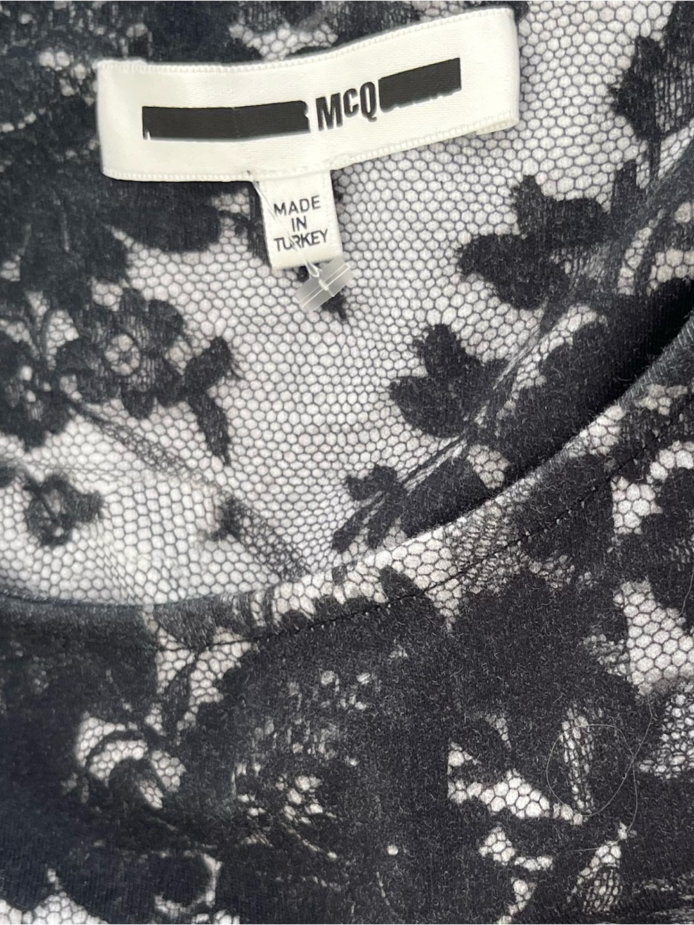 Alexander McQueen Black and White Floral Midi Bodycon Dress small - Picture 3 of 3